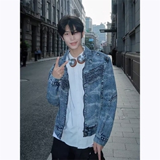 美式嘻哈小众立体分割解构廓形牛仔夹克男女水洗翻领外套N1240，男装夹克，星座1116A（原606A-3）
