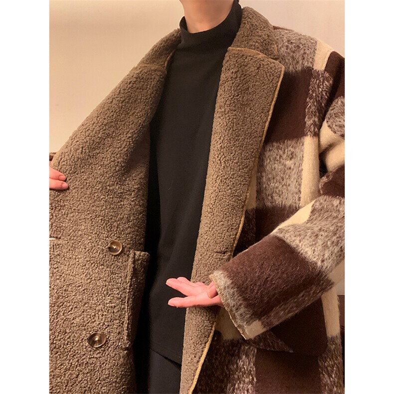 秋冬呢大衣双面穿外套加绒夹克加厚外套长款1016-1W97P168K198,男装夹克,星座1016-1（原电商B408-1）