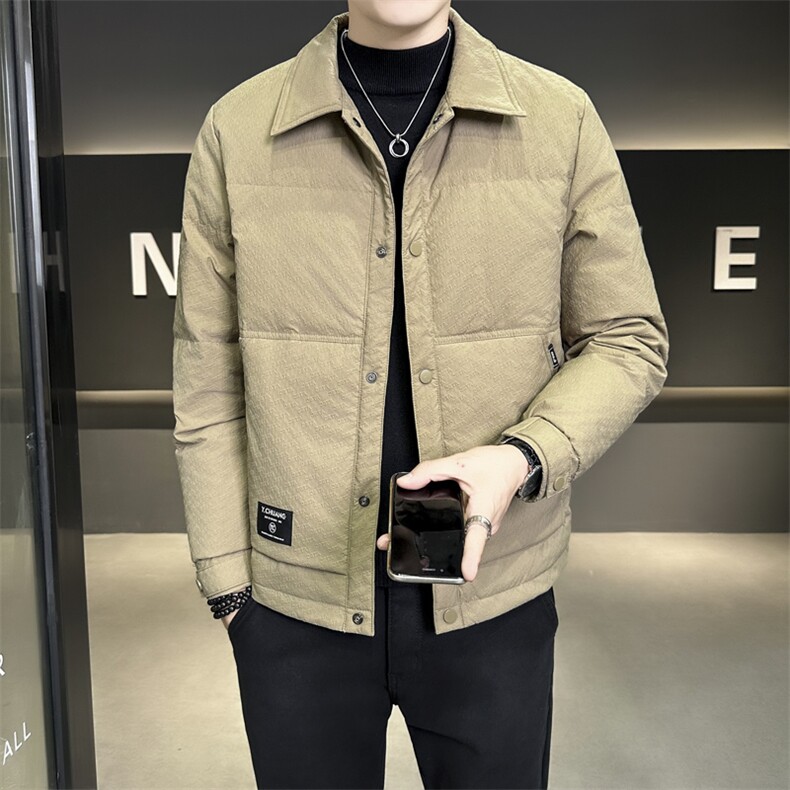 5888L-L-5XL-P175店主风商务休闲翻领轻薄特殊面料防寒服外套图片
