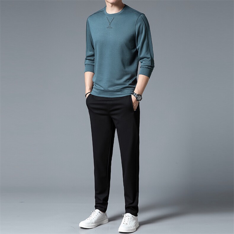 S3087-2钱塘2020-2中青年男士春秋新款时尚休闲简约卫衣套装P127,男装休闲套装,钱塘207-2