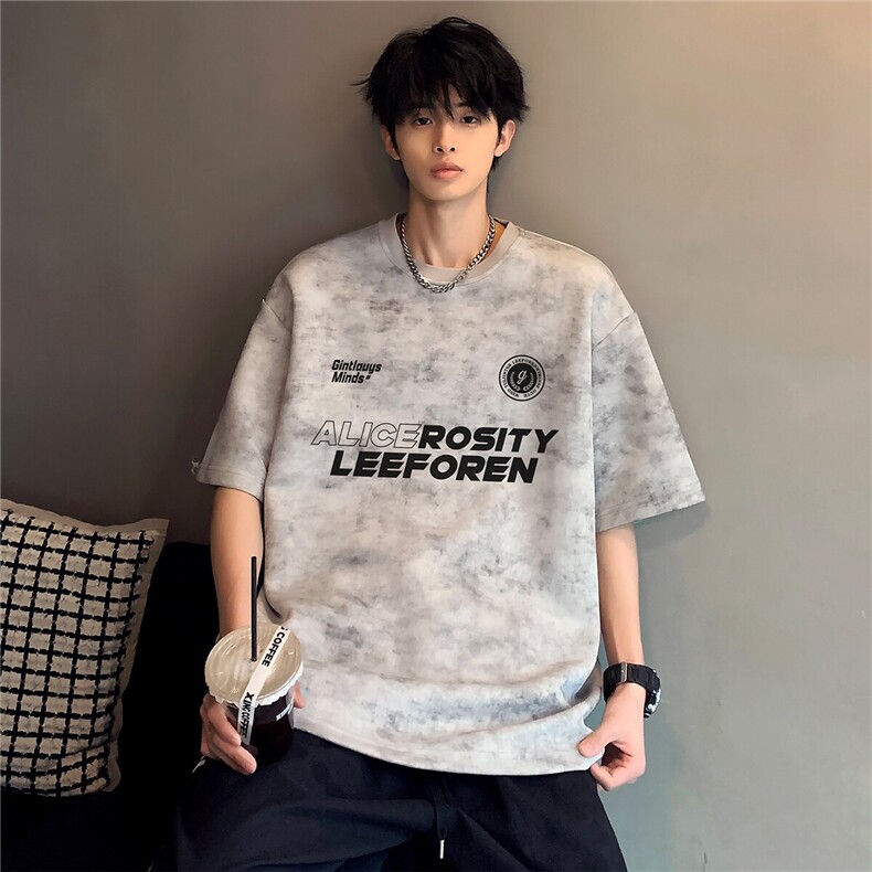 高级学院风通勤日系2026新款原创重磅短袖T恤T16-P25，男装T恤，电商C307