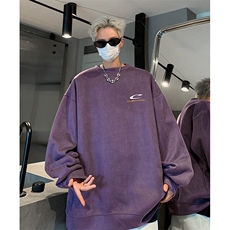 抖音得物供货提供视频秋冬重磅美式麂皮绒圆领卫衣JY374，男装卫衣，电商A486