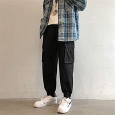 加绒潮流百搭2021休闲工装大口袋九分裤1289特批40加绒50，男装休闲裤，星座718-1