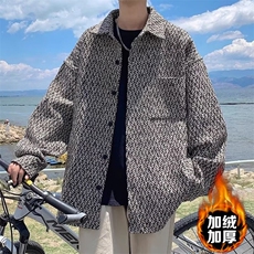 潮牌美式复古纯色翻领夹克男女宽松百搭高级感休闲外套，男装夹克，星座506A
