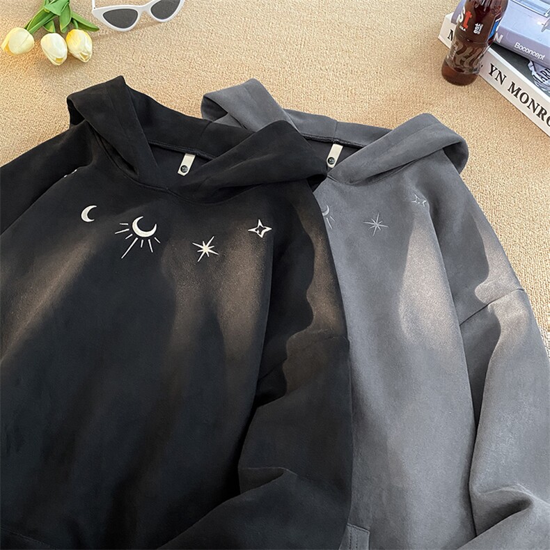 刺绣麂皮绒卫衣QC5187-TP55控价78秋季新品男生高街套头潮帽衫,男装卫衣,电商A102-1
