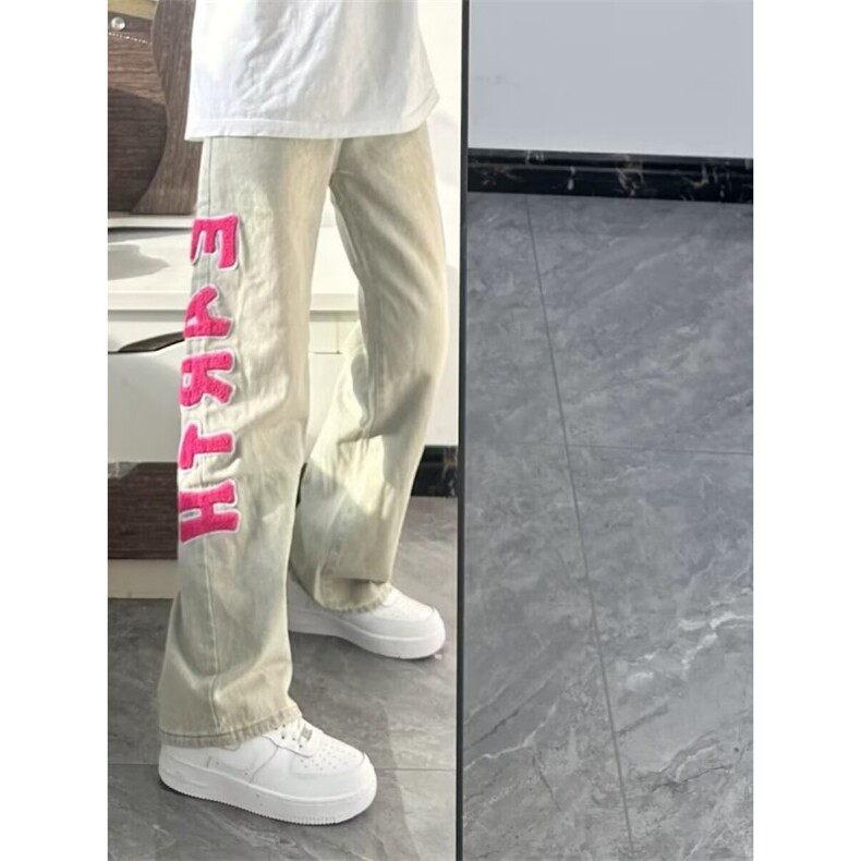 现货！！！刺绣黄泥牛仔裤修身微喇裤子RN612-P45，男装牛仔裤，星座1005-6