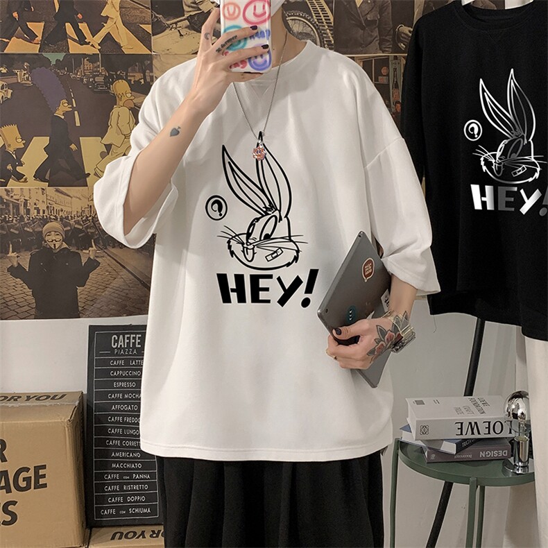 Q11179-P30 春夏季七分袖t恤男大码五分袖男短袖中袖图片