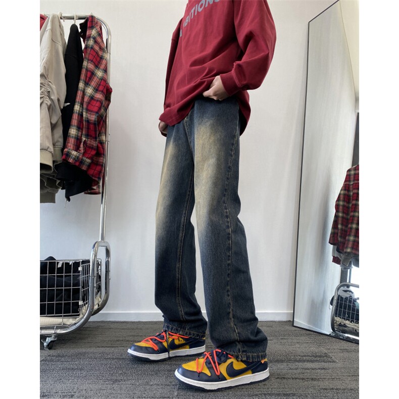 抖音品质高街复古水洗修身直筒牛仔裤休闲裤B315-K23493-p55控75,男装牛仔裤,电商B315