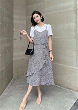 [现货]碎花连衣裙，气质显瘦，两色、四个尺码，女装连衣裙，依柏璐(1F)