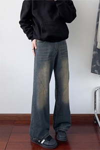 B221 美式ins高街高个子加长版牛仔裤 LK24422-特批P50 控88图片