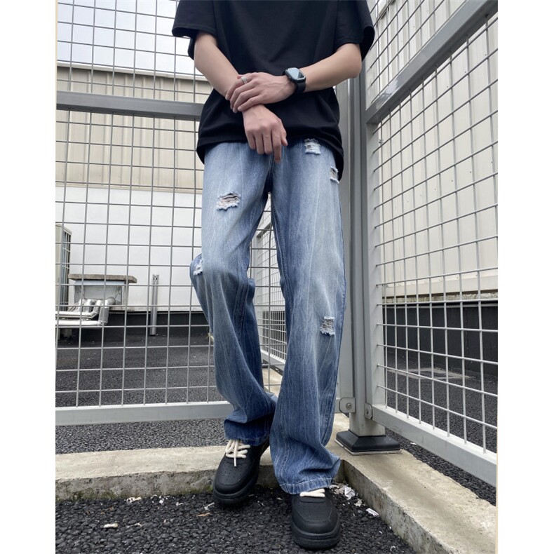 美式高街复古水洗破洞冰丝垂顺透气牛仔裤B315-K24143-p65控78图片