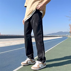 开叉高街vibe牛仔裤子男夏季美式微喇痞帅休闲直筒长裤RK811-P48，男装牛仔裤，星座412-3