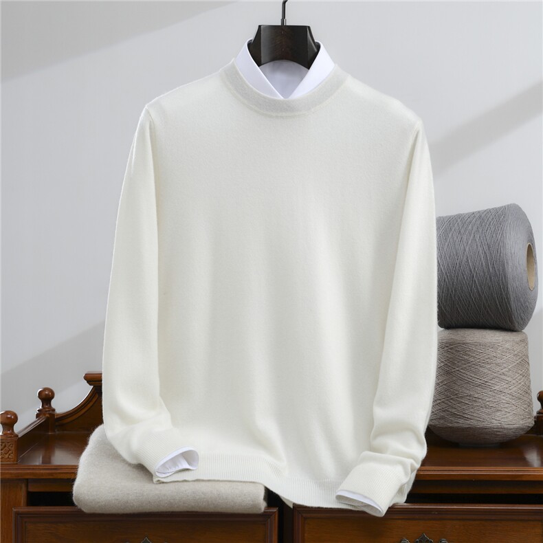 2025百搭时尚简约圆领长袖羊绒衫，男装羊绒套衫，忠诺羊绒