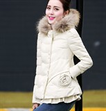 时尚保暖女士棉服修身显瘦短款羽绒外套大毛领设计冬季必备单品，女装棉衣/棉服，尚娜萱