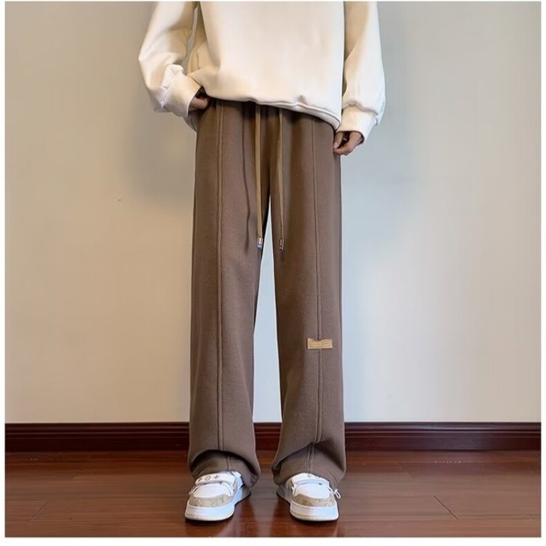 潮流男高街宽松长裤秋冬季加绒加厚休闲裤XD03加绒-P43,男装卫衣,星座208-5