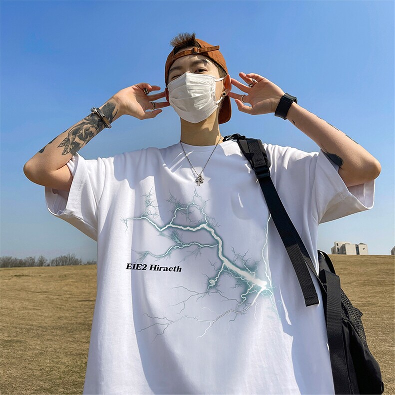 量大优供视频220克美式短袖t恤T2305得物直播有280克品质,男装T恤,电商A486