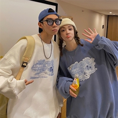 情侣装秋装太空人印花情侣卫衣女宽松百搭外套G939P33男类，女装短外套，电商A339