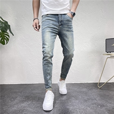 2024春秋季新款蓝色男士牛仔裤修身百搭小脚裤D311G2235P85，男装牛仔裤，电商D311