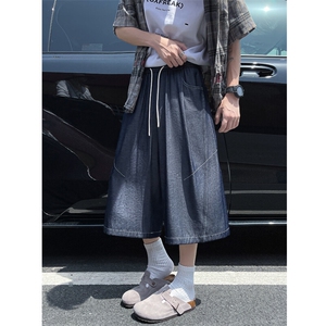 仿天丝牛仔高级感冰丝垂感休闲裤夏季新款潮牌七分裤男2561特批31图片