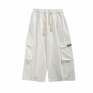 日系工装裤男夏季潮牌ins港风休闲九分裤痞帅宽松直筒裤GK270-p30图片