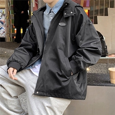 克莱因蓝外套男中性风休闲宽松抽绳装饰连帽夹克男JK7569P75，男装夹克，星座227-7