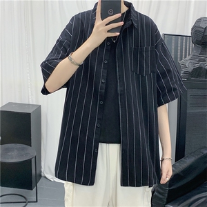 夏季ins潮牌5分短袖工装衬衫男士韩版潮流宽松休闲衬衣 W717-P30图片