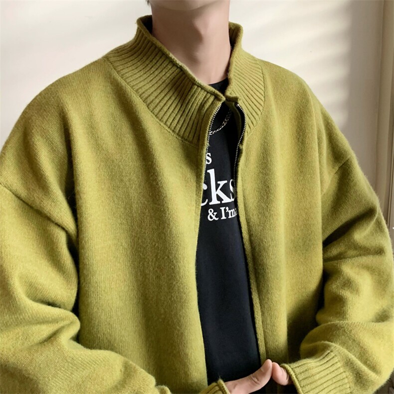 抖音春装男针织衫拉链开衫宽松字母刺绣外套ks3316-P78,男装针织衫/毛衣,星座1212