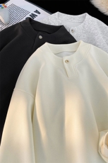 重磅320克亨利领设计感卫衣宽松潮流上衣W4647-P35【特价】，男装卫衣，电商A007