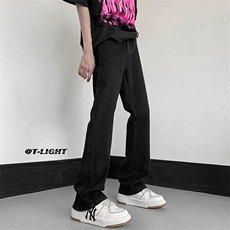 美式ins高街暗黑小众修身百搭喇叭裤休闲牛仔裤K2305-P55控78，男装牛仔裤，电商A062