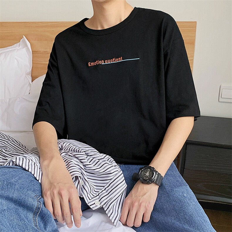 男士夏季短袖t恤新款纯棉半袖打底衫个性印花上衣服DT,男装T恤,电商A102