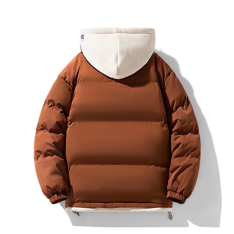 现货抖音得物供视频三防加厚羽绒假两件连帽棉衣外套棉服MY8062,男装棉衣,电商A486