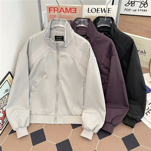 立领棒球服男春秋季保暖棉服潮牌夹克6113 P60图片