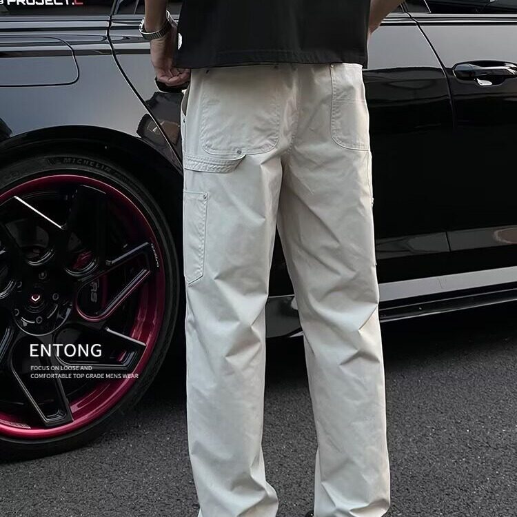 男士休闲裤新款高级感美式简约百搭宽松直筒长裤X66-P48,男装休闲裤,星座208-5