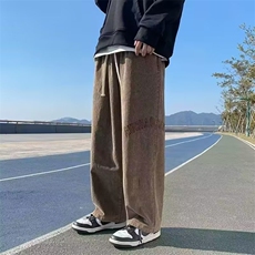 青少年美式复古休闲裤男高级感小众长裤学生潮牌痞帅显腿长直筒裤，男装休闲裤，星座218-1（原230）