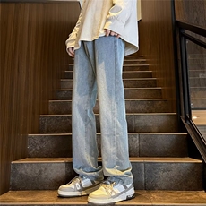 牛仔长裤男女小众设计感高街vibe美式牛仔裤HM623P38，男装牛仔裤，星座1116-2