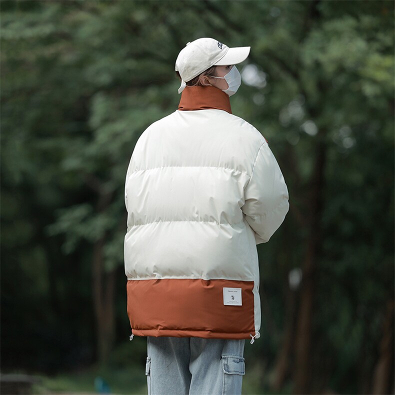 港风潮牌新款拼色立领棉服潮流保暖棉衣M071-P85控118,男装棉衣,星座717