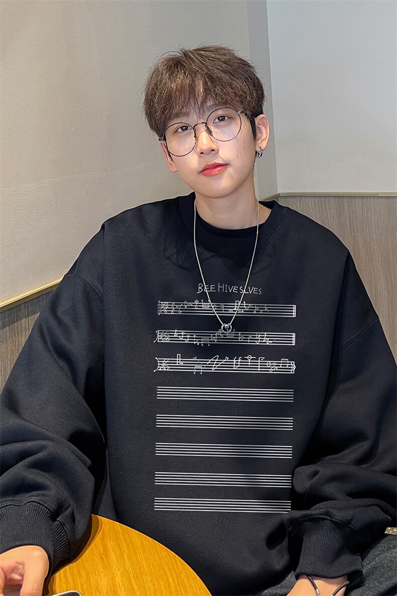 ！圆领卫衣男装港风长袖t恤男外套男WY505-特P23,男装卫衣,电商B371