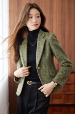 2025新款秋装气质修身含羊毛西装外套小个子上衣女，女装短外套，时尚风爆
