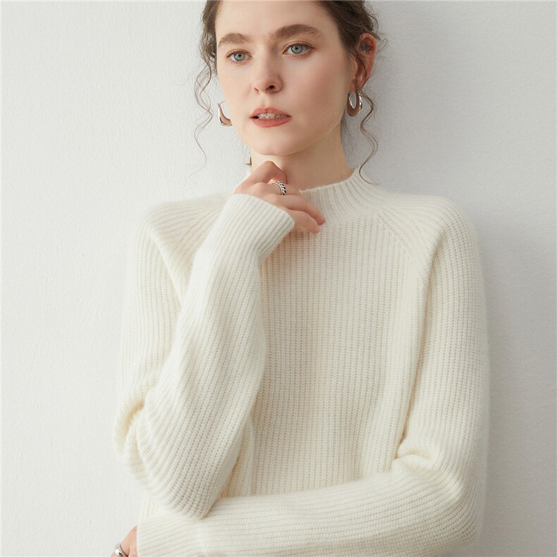 2025年秋季新款百搭一线七针元宝针半高领套衫，女装羊绒衫，蒂暖羊绒