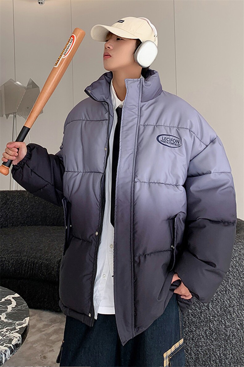 渐变棉衣立领棉服情侣棉袄冬装面包服男女外套3351-P80控118,男装棉衣,星座207