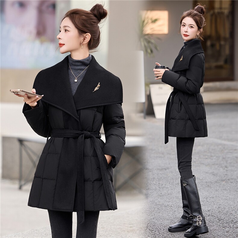 现货90白鸭绒羽绒服女2026年冬季新款中长款休闲羽绒服女,女装羽绒服,美沁