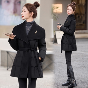 现货90白鸭绒羽绒服女2026年冬季新款中长款休闲羽绒服女图片