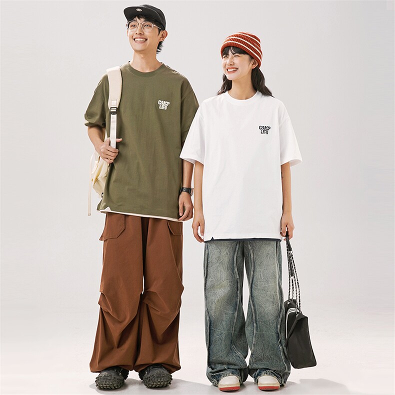 2025夏季新款男装日系潮牌纯棉印花圆领宽松短袖休闲T恤T868-F44,男装T恤,电商A101（原外27）