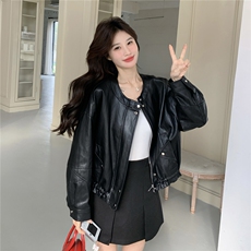 大货已出春季新款PU皮衣外套2199-P175-K245，女装皮衣，网红馆