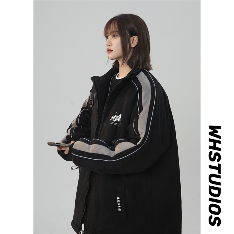 2025 加绒加厚棉衣男女棉服雪山印花面包服立领棉袄外套1619H-P90图片