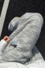 重磅刺绣腊肠狗休闲裤男秋季2025新款潮流百搭宽松运动青少年卫裤，男装休闲裤，电商A001-1