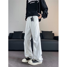 水洗复古cleanfit裤子男秋季美式潮牌垂感褶皱设计感K2877-P55，男装休闲裤，星座1109-3