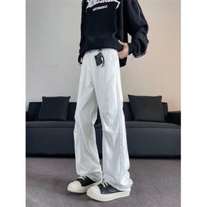 水洗复古cleanfit裤子男秋季美式潮牌垂感褶皱设计感K2877-P55图片