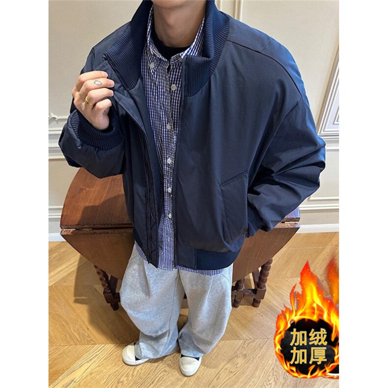 冬季美拉德立领飞行夹克廓形高街棒球服加棉加厚外套JD5,男装夹克,星座1116A（原606A-3）