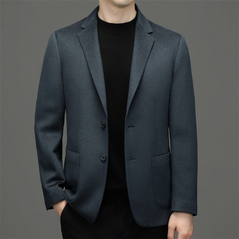 BW63695钱塘2020-2冬季新款商务休闲厚款中年男士毛呢外套P350,男装西服,钱塘207-2
